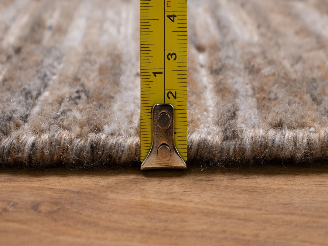 5'0" x 5'0" New Hand Loomed Brown Wool Round Oriental Rug - MOA10292190