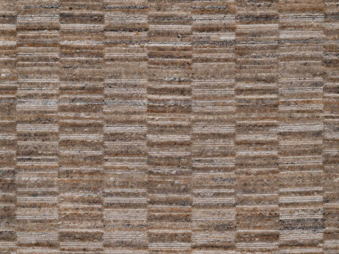 5'0" x 5'0" New Hand Loomed Brown Wool Round Oriental Rug - MOA10292191