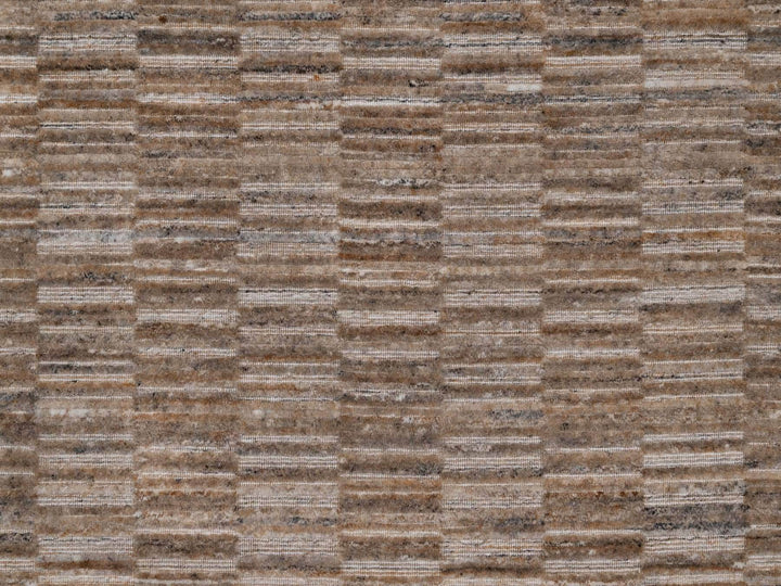 5'0" x 5'0" New Hand Loomed Brown Wool Round Oriental Rug - MOA10292191