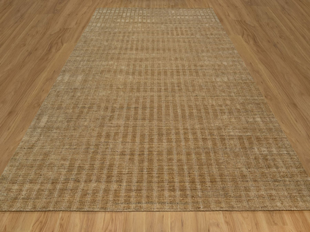 9'11" x 14'0" New Hand Loomed Brown Wool Rectangle Oriental Rug - MOA10292192