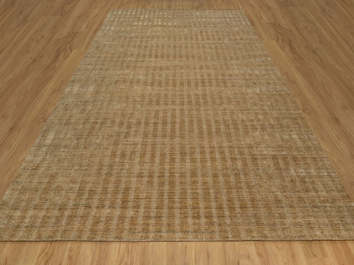 9'11" x 14'0" New Hand Loomed Brown Wool Rectangle Oriental Rug - MOA10292192