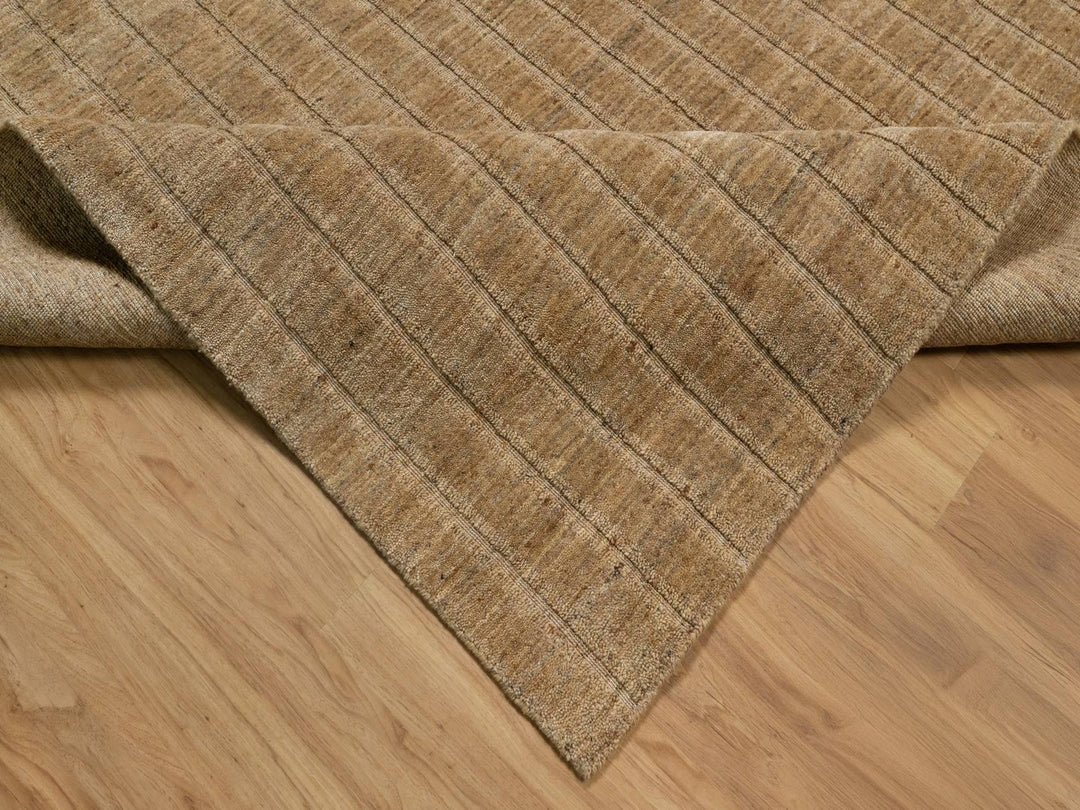 9'11" x 14'0" New Hand Loomed Brown Wool Rectangle Oriental Rug - MOA10292192