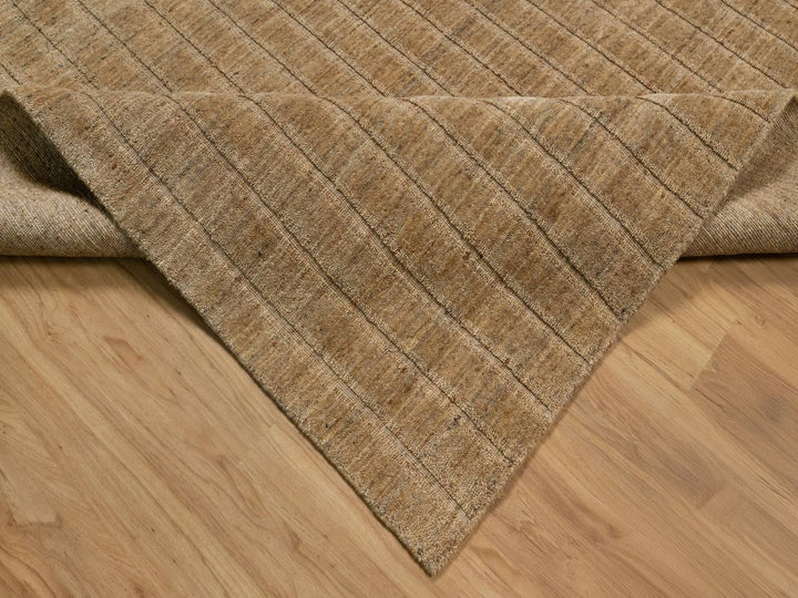 9'11" x 14'0" New Hand Loomed Brown Wool Rectangle Oriental Rug - MOA10292192