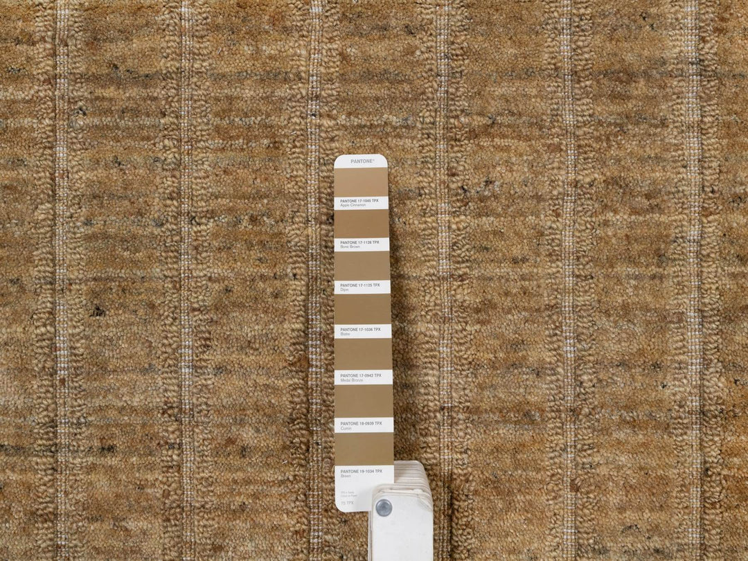 9'11" x 14'0" New Hand Loomed Brown Wool Rectangle Oriental Rug - MOA10292192