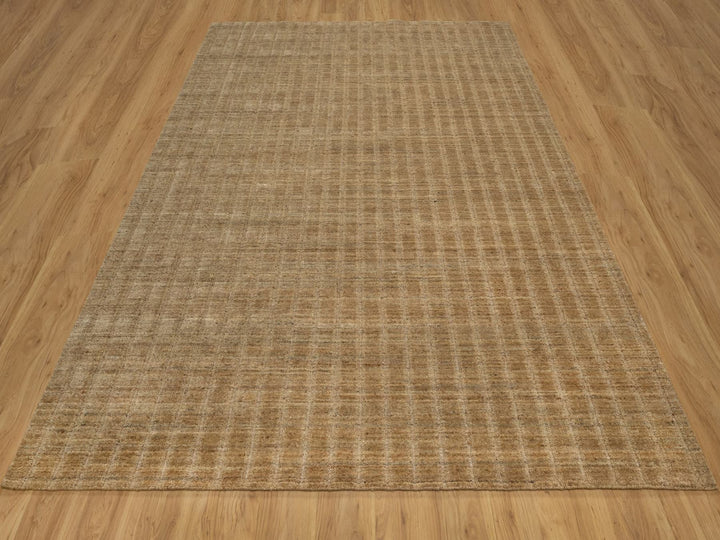 8'1" x 10'0" New Hand Loomed Brown Wool Rectangle Oriental Rug - MOA10292193