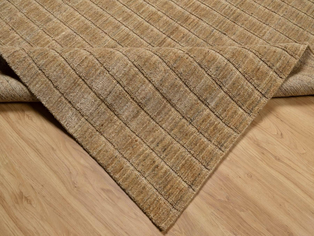 8'1" x 10'0" New Hand Loomed Brown Wool Rectangle Oriental Rug - MOA10292193