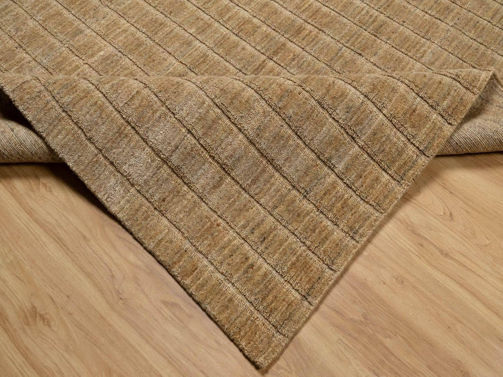 8'1" x 10'0" New Hand Loomed Brown Wool Rectangle Oriental Rug - MOA10292193