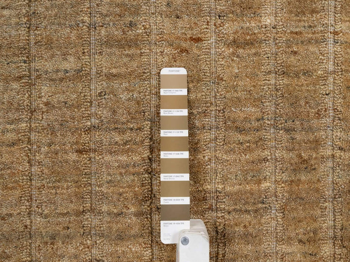 8'1" x 10'0" New Hand Loomed Brown Wool Rectangle Oriental Rug - MOA10292193