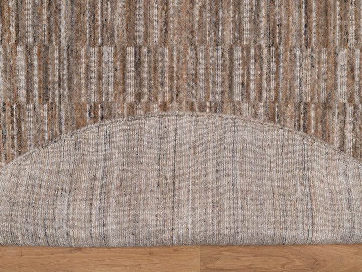 6'0" x 6'0" New Hand Loomed Brown Wool Round Oriental Rug - MOA10292194