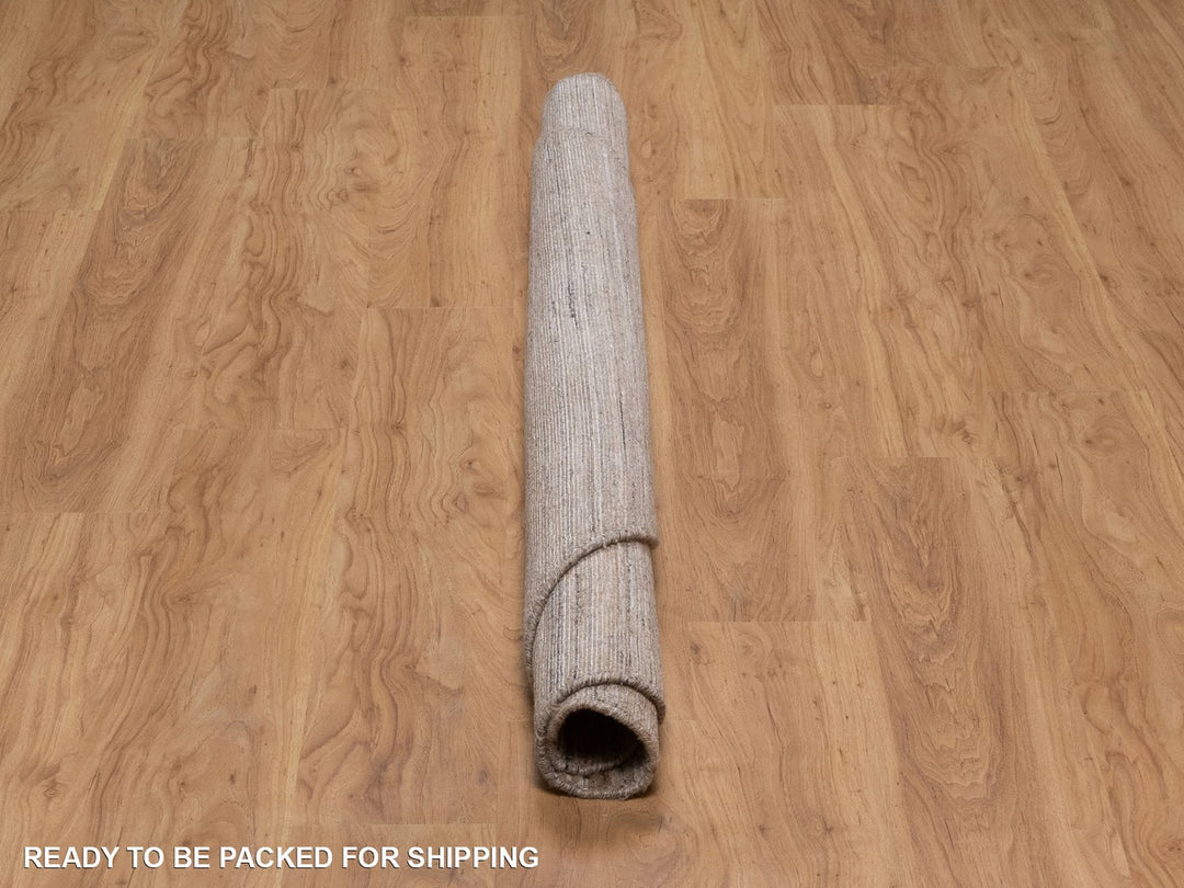 6'0" x 6'0" New Hand Loomed Brown Wool Round Oriental Rug - MOA10292194