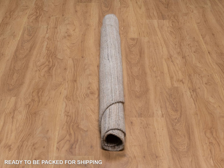 6'0" x 6'0" New Hand Loomed Brown Wool Round Oriental Rug - MOA10292194