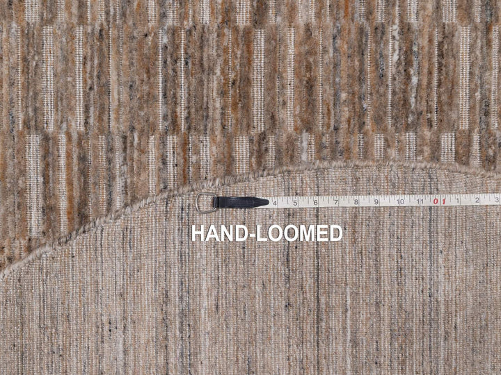 6'0" x 6'0" New Hand Loomed Brown Wool Round Oriental Rug - MOA10292194