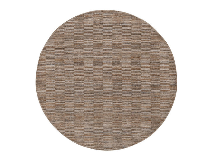 6'0" x 6'0" New Hand Loomed Brown Polyester Round Oriental Rug - MOA10292195
