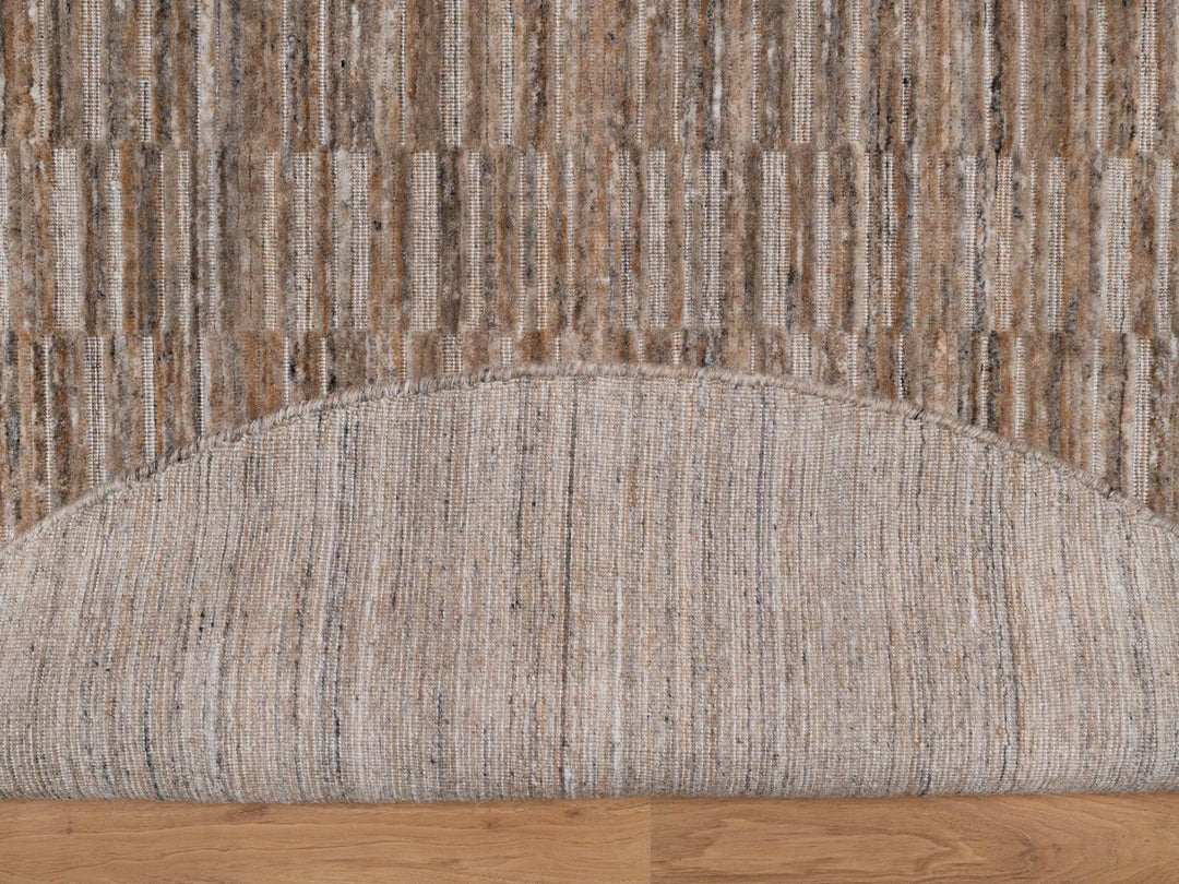 6'0" x 6'0" New Hand Loomed Brown Wool Round Oriental Rug - MOA10292195