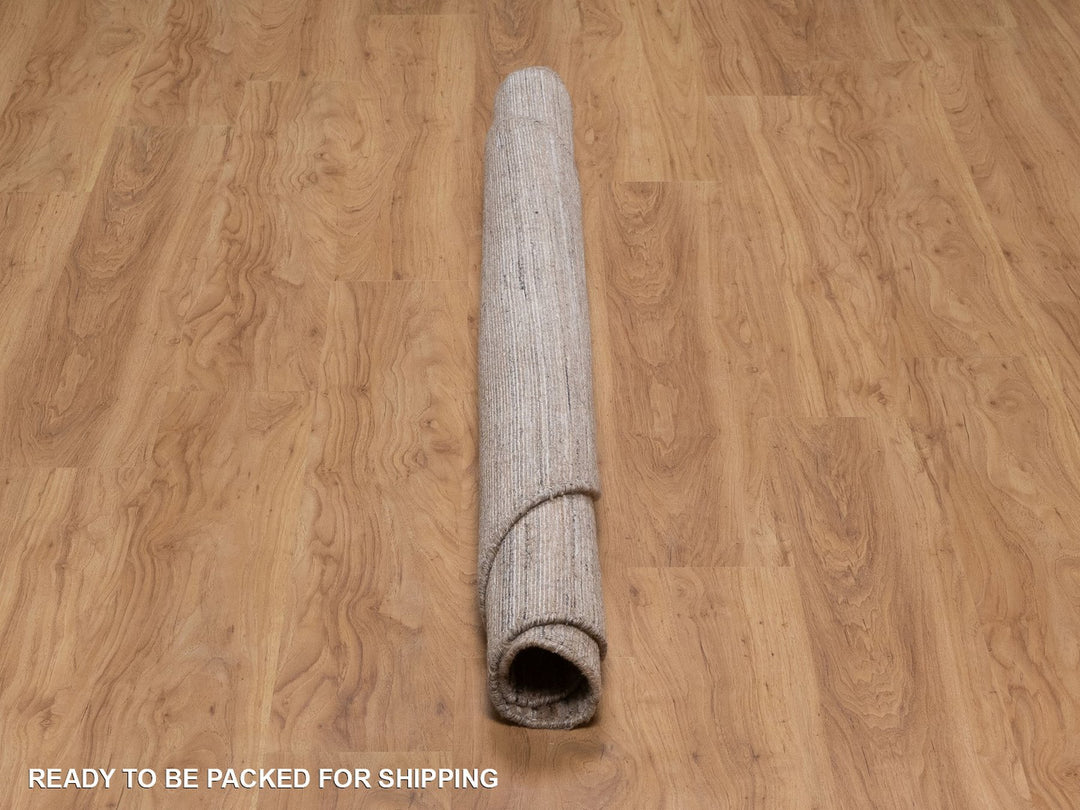 6'0" x 6'0" New Hand Loomed Brown Wool Round Oriental Rug - MOA10292195