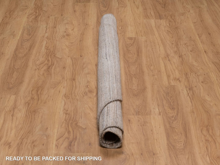 6'0" x 6'0" New Hand Loomed Brown Wool Round Oriental Rug - MOA10292195