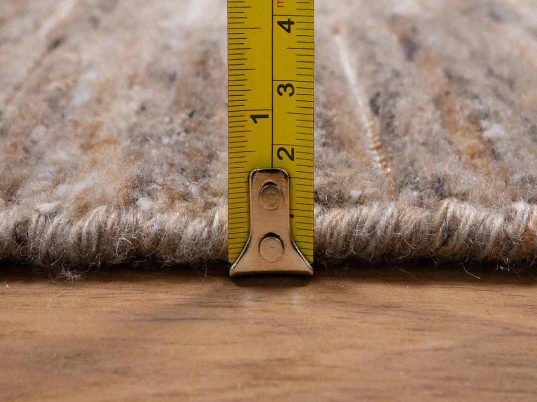 6'0" x 6'0" New Hand Loomed Brown Wool Round Oriental Rug - MOA10292195