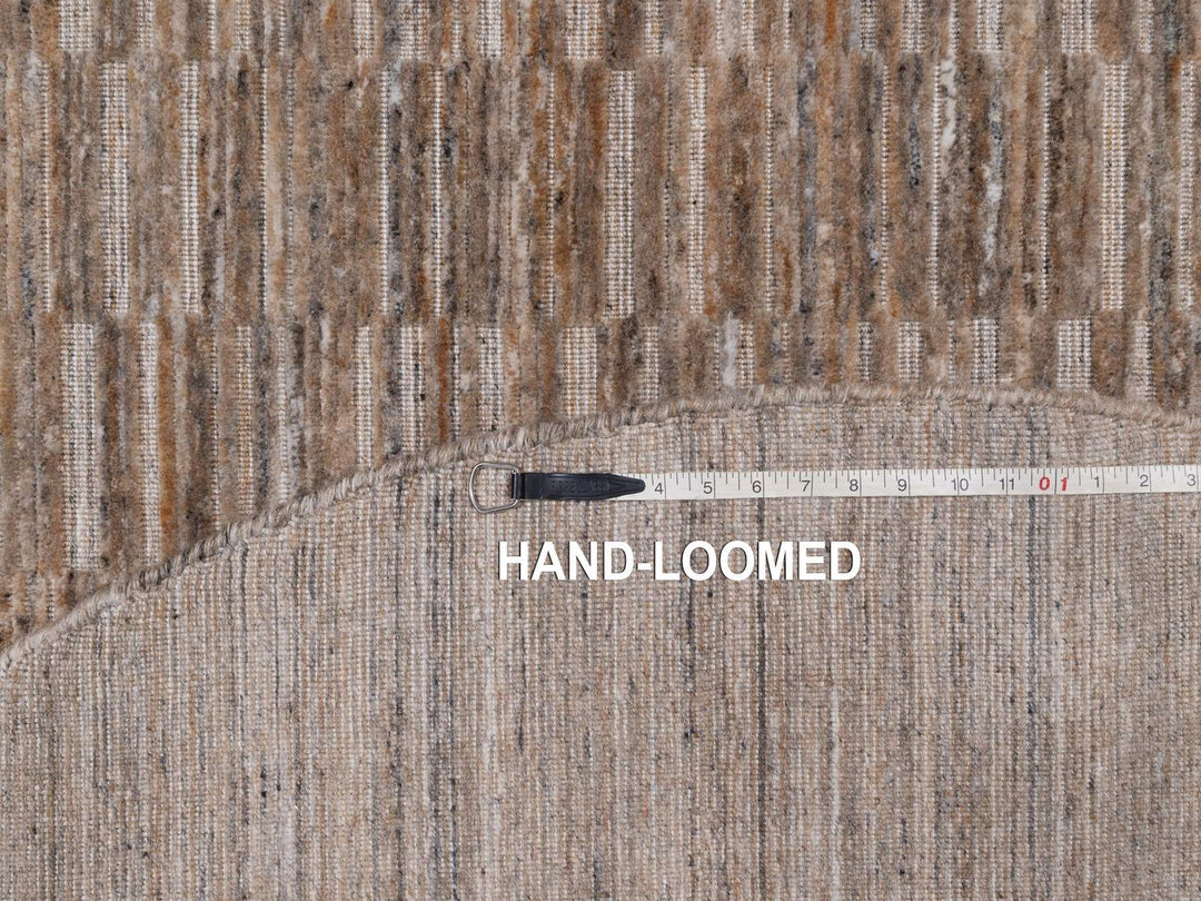 6'0" x 6'0" New Hand Loomed Brown Wool Round Oriental Rug - MOA10292195