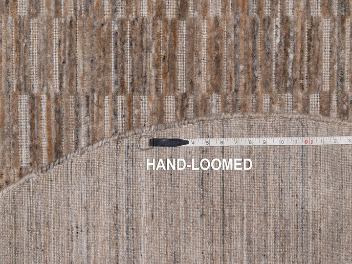 6'0" x 6'0" New Hand Loomed Brown Wool Round Oriental Rug - MOA10292195