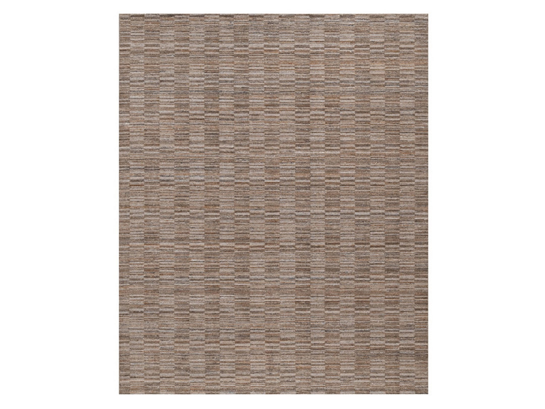 8'1" x 10'0" New Hand Loomed Brown Polyester Rectangle Oriental Rug - MOA10292196