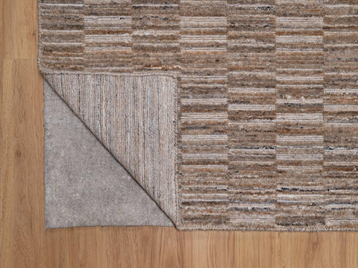 8'1" x 10'0" New Hand Loomed Brown Wool Rectangle Oriental Rug - MOA10292196