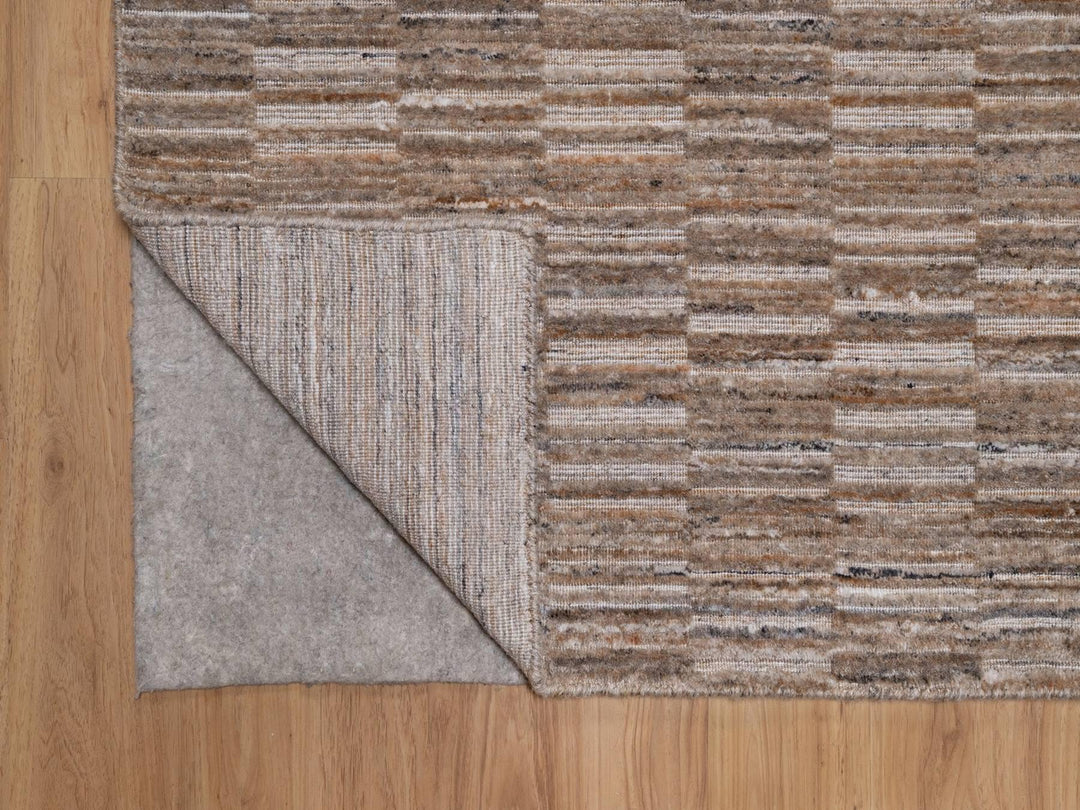 8'1" x 10'0" New Hand Loomed Brown Polyester Rectangle Oriental Rug - MOA10292196