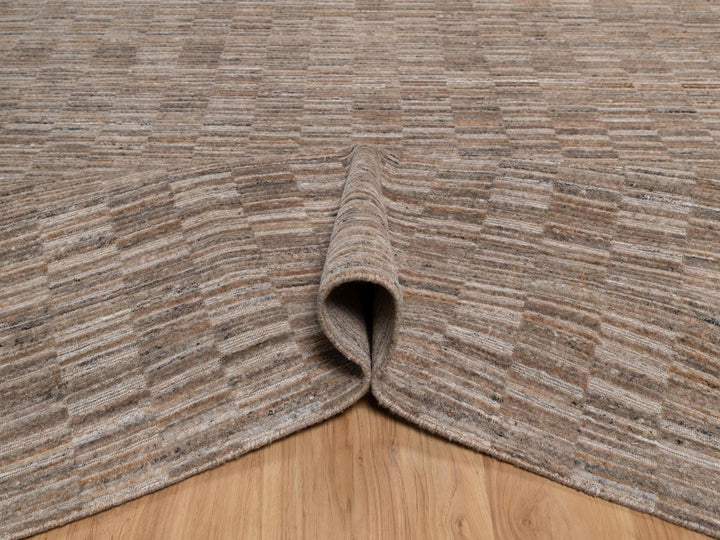 8'1" x 10'0" New Hand Loomed Brown Polyester Rectangle Oriental Rug - MOA10292196