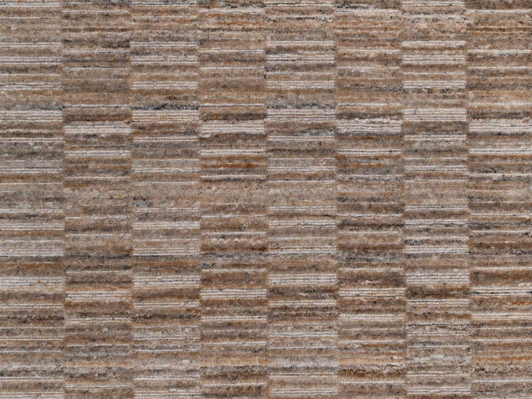 8'1" x 10'0" New Hand Loomed Brown Wool Rectangle Oriental Rug - MOA10292196