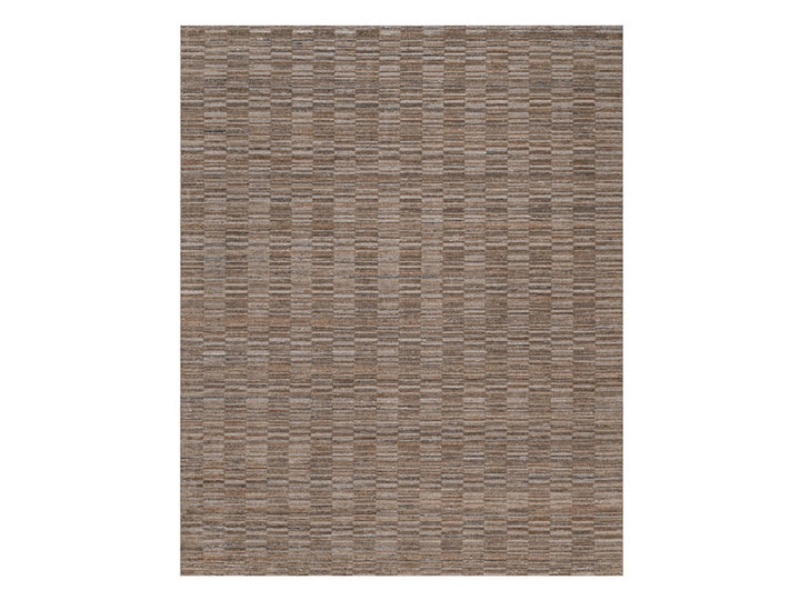 8'0" x 10'0" New Hand Loomed Brown Wool Rectangle Oriental Rug - MOA10292197