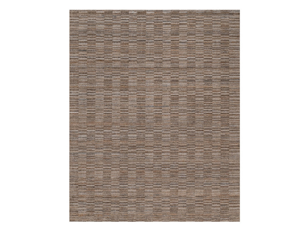 8'0" x 10'0" New Hand Loomed Brown Polyester Rectangle Oriental Rug - MOA10292197
