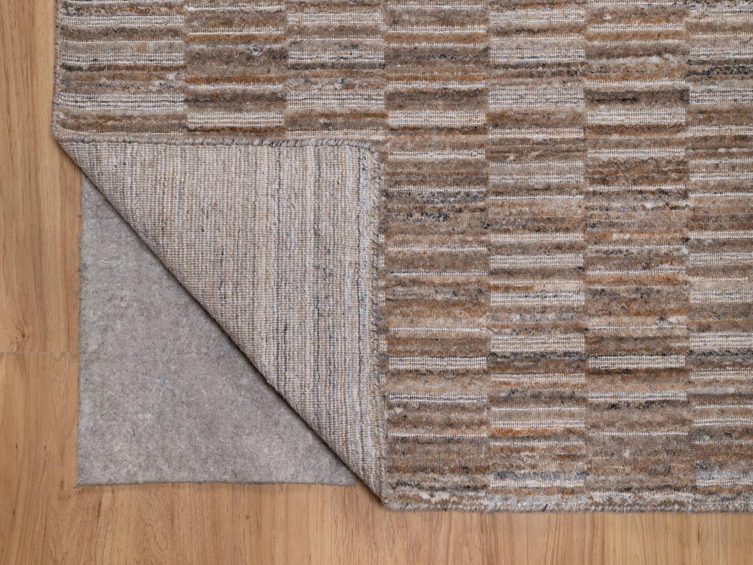 8'0" x 10'0" New Hand Loomed Brown Polyester Rectangle Oriental Rug - MOA10292197
