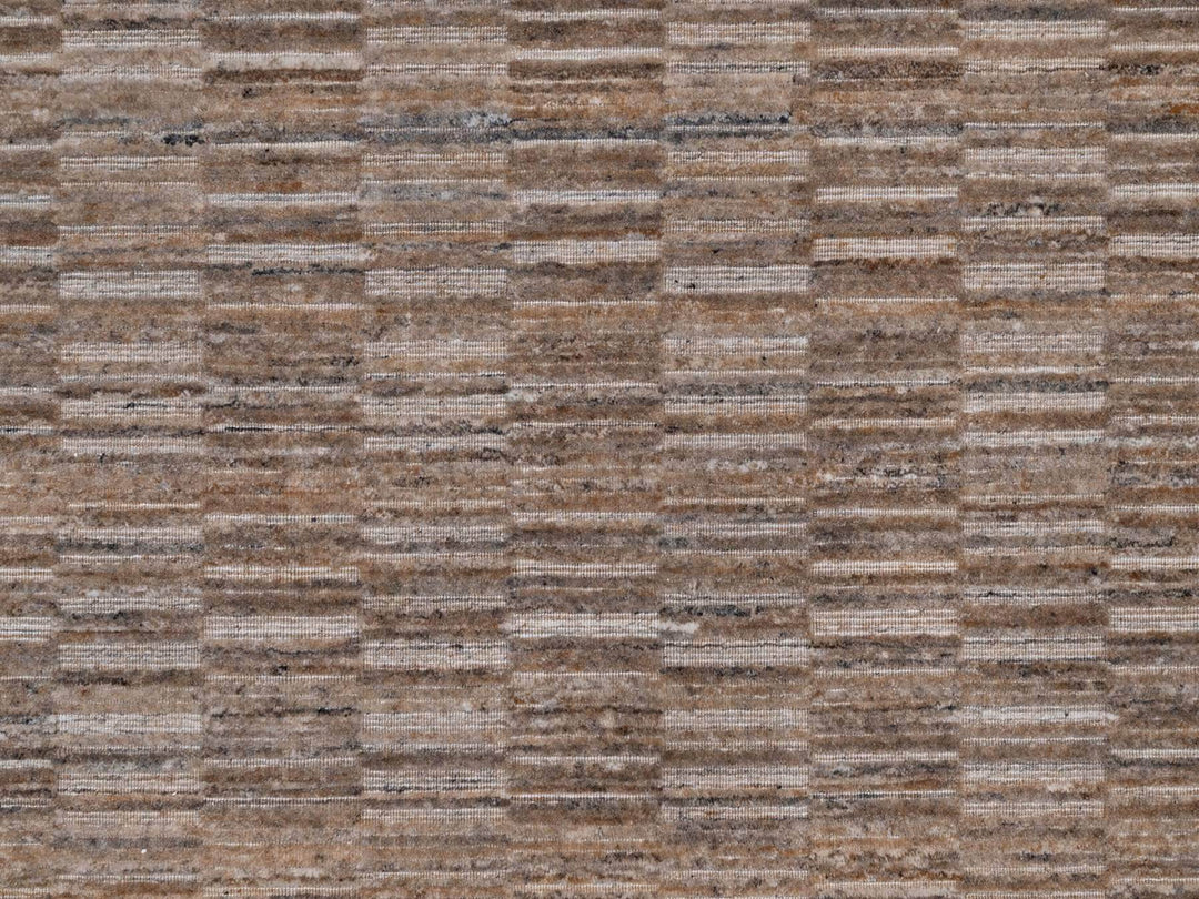 8'0" x 10'0" New Hand Loomed Brown Wool Rectangle Oriental Rug - MOA10292197