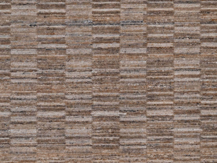 8'0" x 10'0" New Hand Loomed Brown Wool Rectangle Oriental Rug - MOA10292197