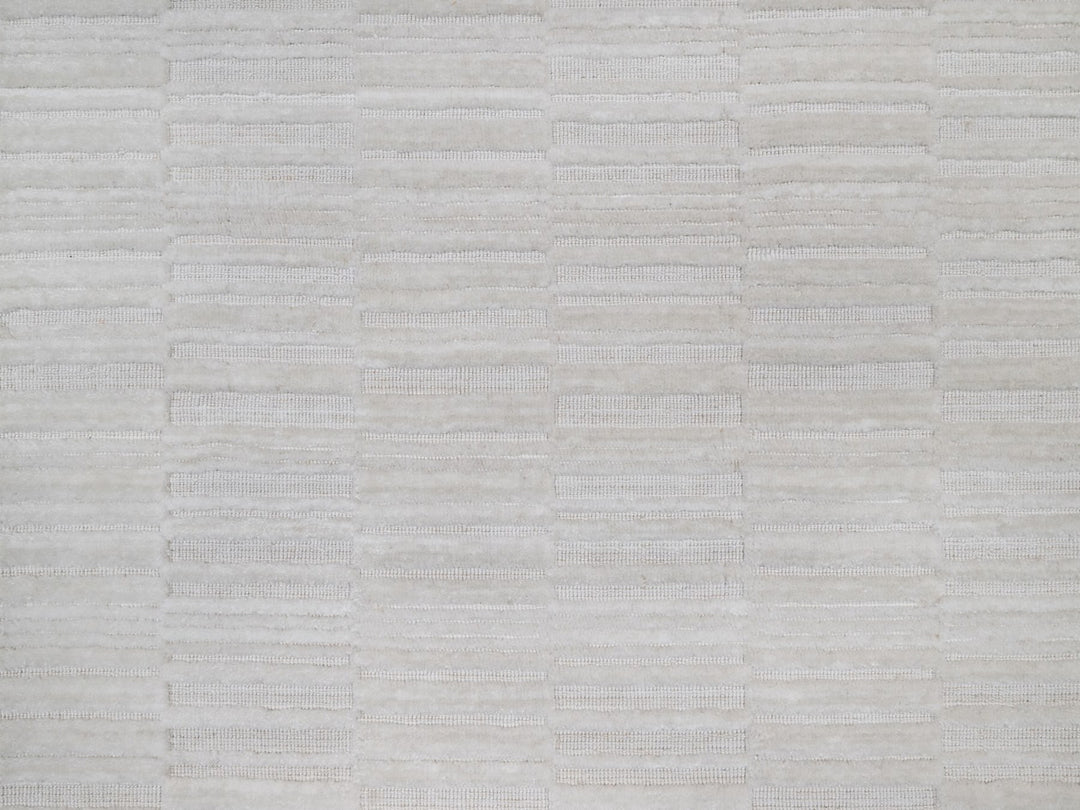 2'8" x 8'0" New Hand Loomed Ivory Polyester Runner Oriental Rug - MOA10292199