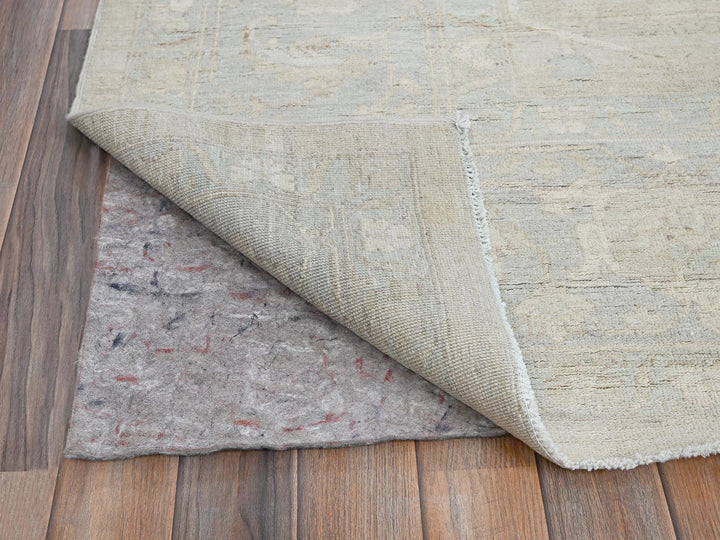 9'0" x 11'10" New Hand Knotted Ivory Wool Rectangle Oriental Rug - MOA102921
