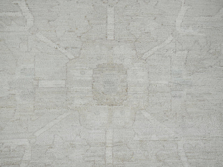 9'0" x 11'10" New Hand Knotted Ivory Wool Rectangle Oriental Rug - MOA102921