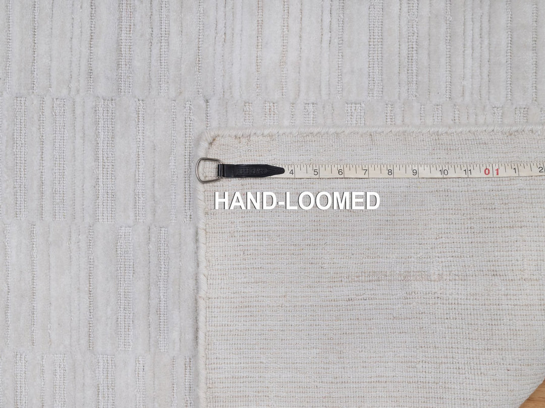 2'6" x 10'0" New Hand Loomed Ivory Wool Runner Oriental Rug - MOA10292200