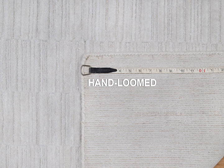 2'6" x 10'0" New Hand Loomed Ivory Wool Runner Oriental Rug - MOA10292200