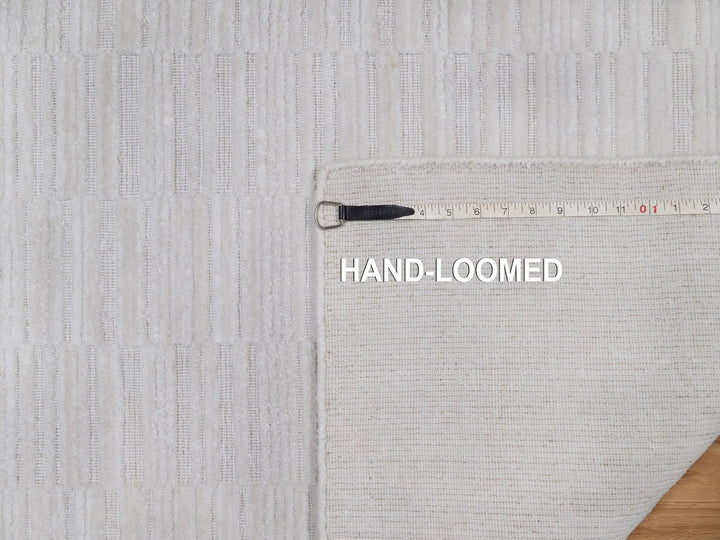 2'6" x 12'1" New Hand Loomed Ivory Wool Runner Oriental Rug - MOA10292202