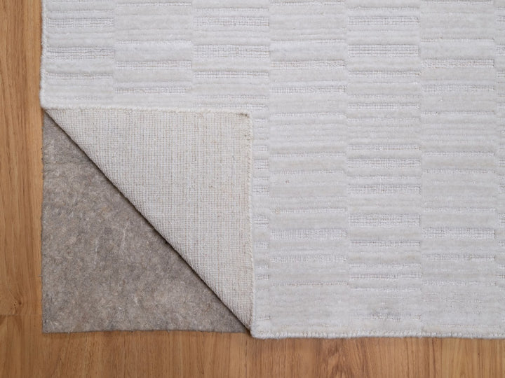 8'2" x 10'1" New Hand Loomed Ivory Wool Rectangle Oriental Rug - MOA10292203