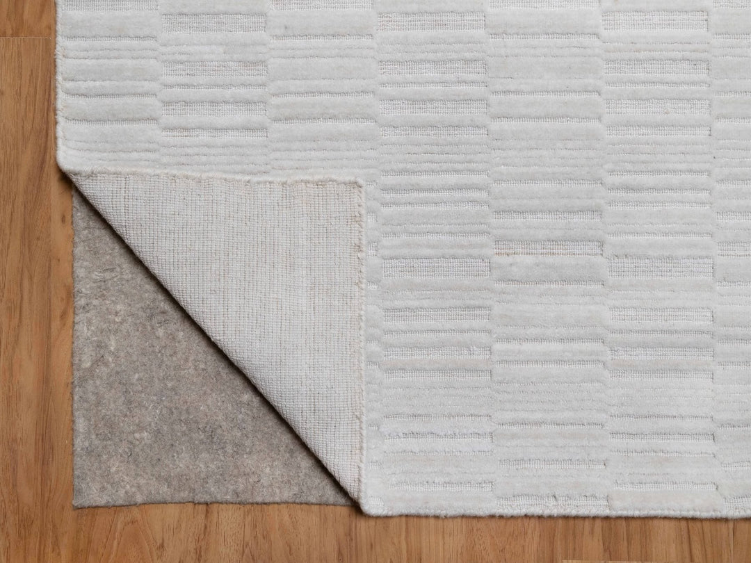 9'1" x 12'0" New Hand Loomed Ivory Polyester Rectangle Oriental Rug - MOA10292204
