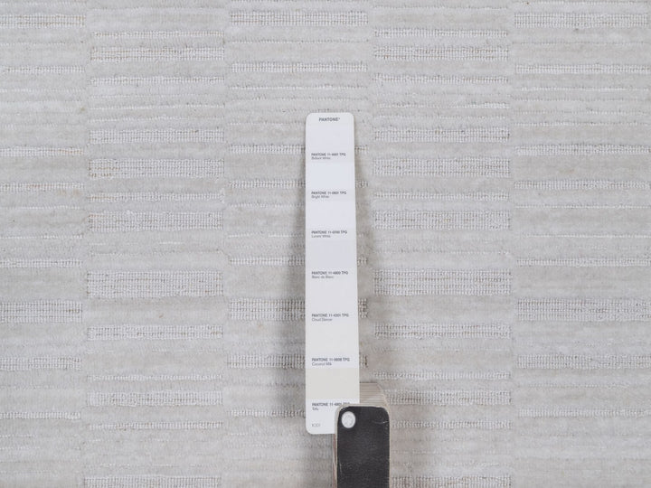 9'1" x 12'0" New Hand Loomed Ivory Wool Rectangle Oriental Rug - MOA10292204