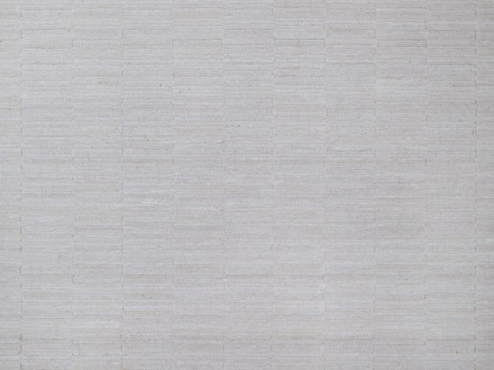 9'1" x 12'0" New Hand Loomed Ivory Polyester Rectangle Oriental Rug - MOA10292204