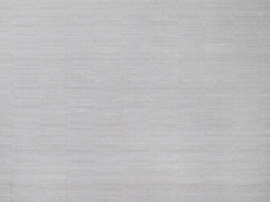 9'1" x 12'1" New Hand Loomed Ivory Wool Rectangle Oriental Rug - MOA10292205