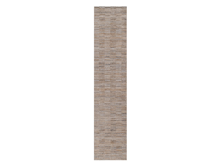 2'7" x 12'0" New Hand Loomed Brown Polyester Runner Oriental Rug - MOA10292206