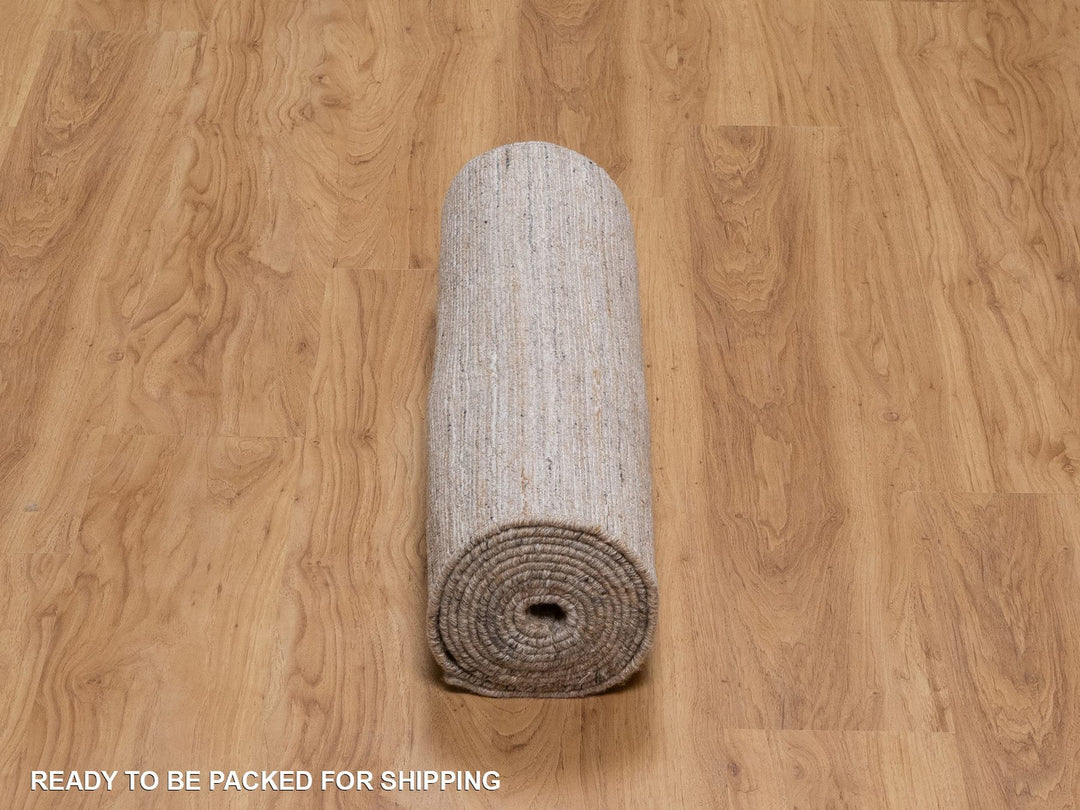 2'7" x 12'0" New Hand Loomed Brown Wool Runner Oriental Rug - MOA10292206