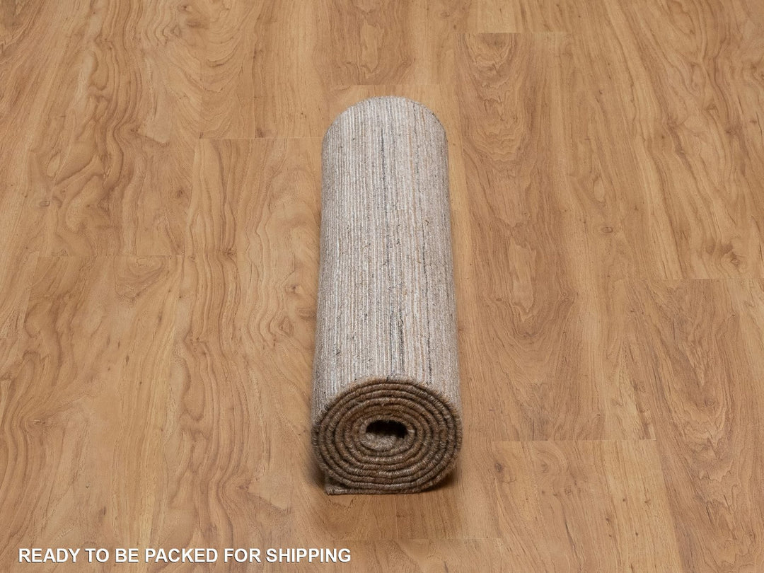 2'7" x 8'0" New Hand Loomed Brown Wool Runner Oriental Rug - MOA10292207