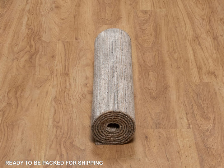 2'7" x 8'0" New Hand Loomed Brown Wool Runner Oriental Rug - MOA10292207