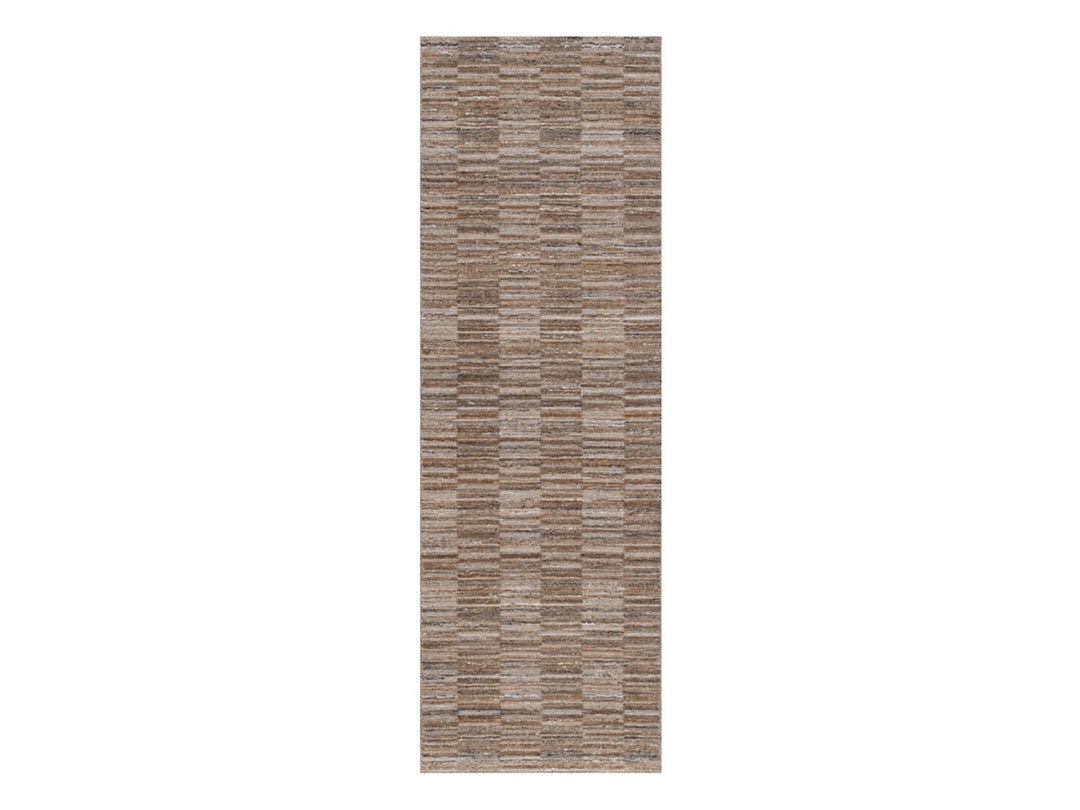2'7" x 8'0" New Hand Loomed Brown Polyester Runner Oriental Rug - MOA10292208