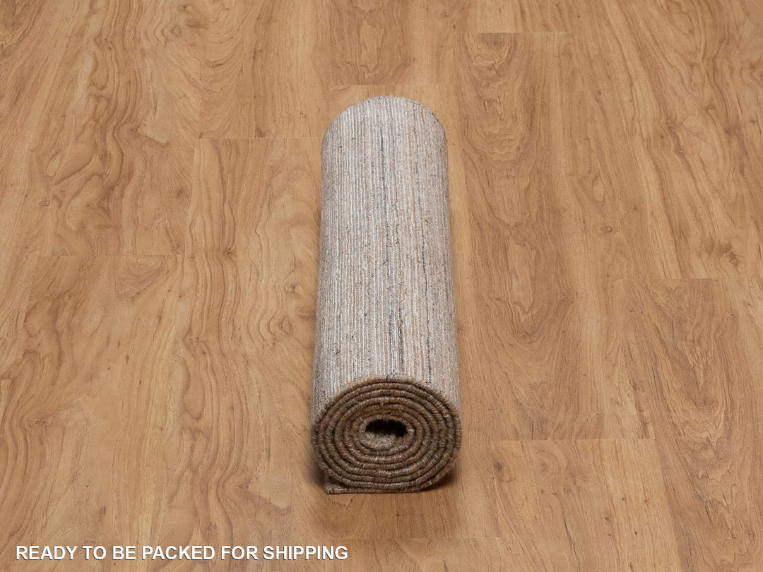2'7" x 8'0" New Hand Loomed Brown Polyester Runner Oriental Rug - MOA10292208